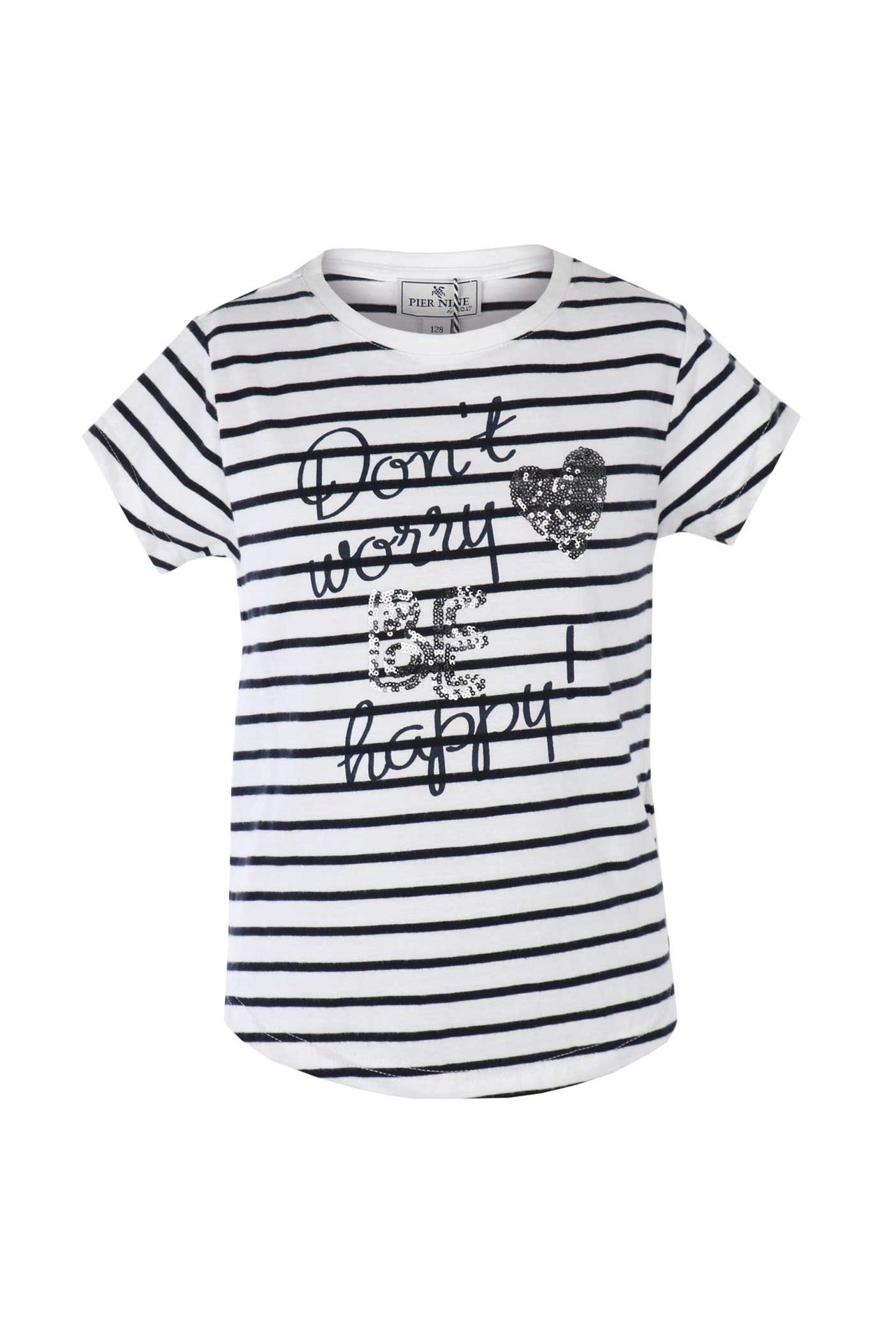 Girls-Ringel-Shirt, Kurzarm