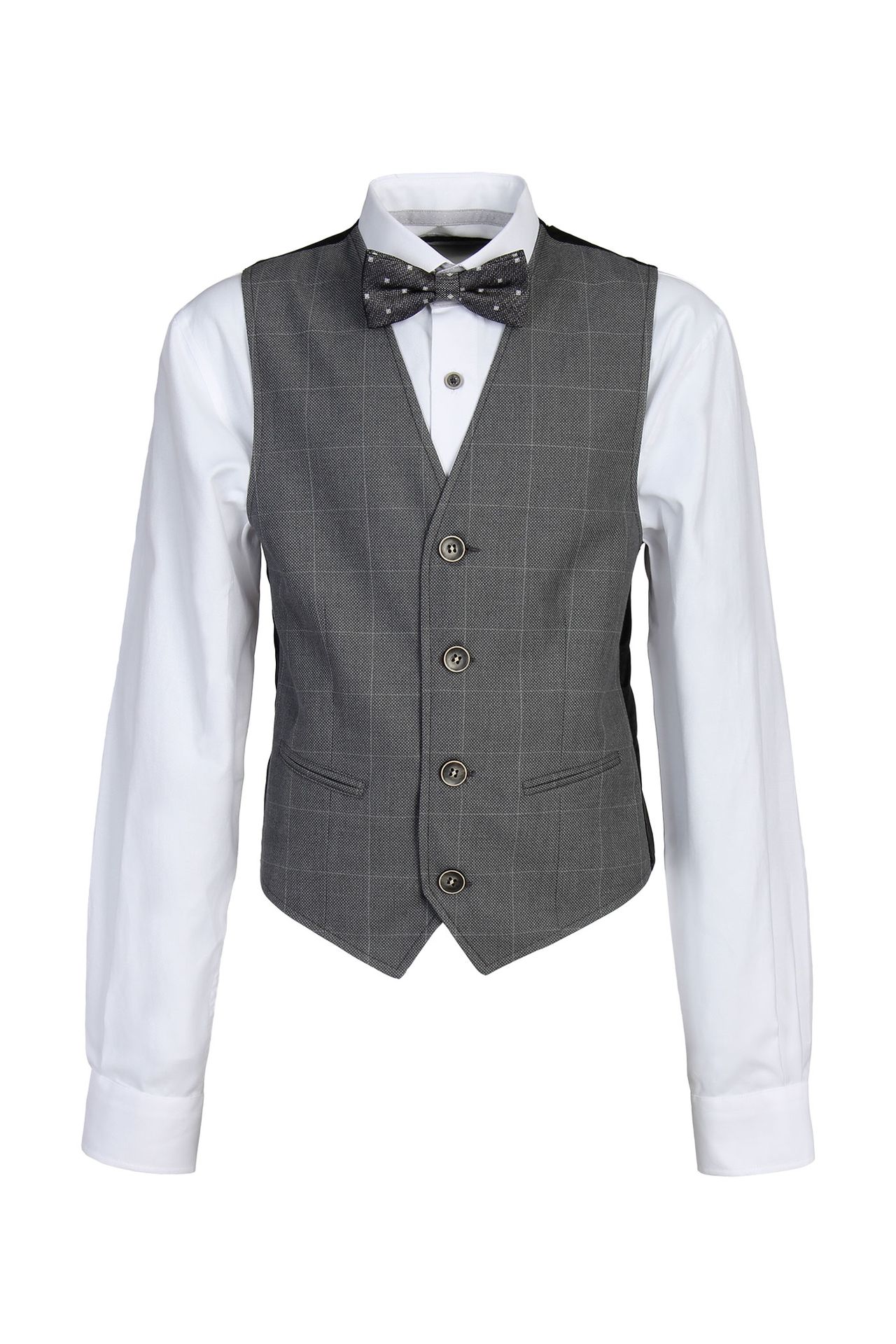 Boys-Karo-Weste Slim-Fit