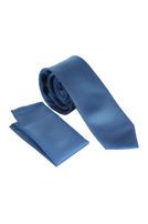 Krawatte mit Einstecktuch, uni