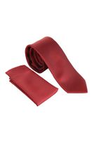 Krawatte mit Einstecktuch, uni